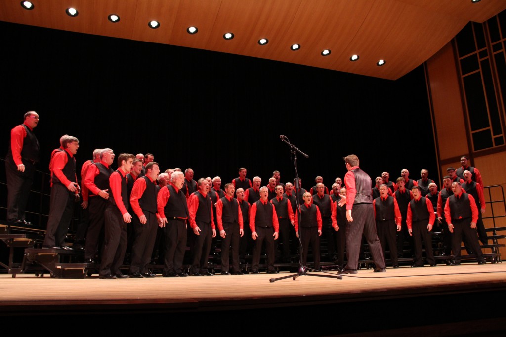 The Harmony Hawks Chorus performs on stage at the Concert Hall at Prairie High School April 28, 2013 during their annual spring show. 